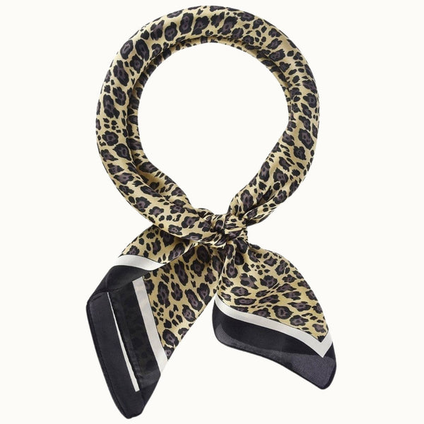 "So Silky" Versatile Satin Neckerchief Scarf in Leopard - Romantiques