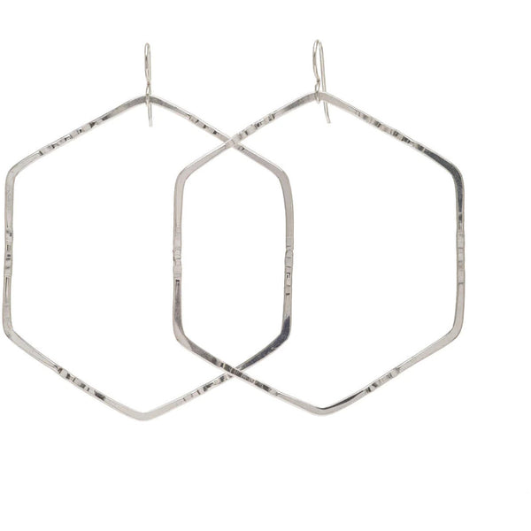 Small Hexagon Hoop Earrings - Romantiques