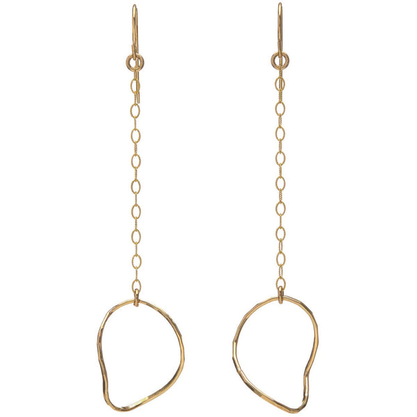 Oval Twist Chain Drop Earrings - Romantiques