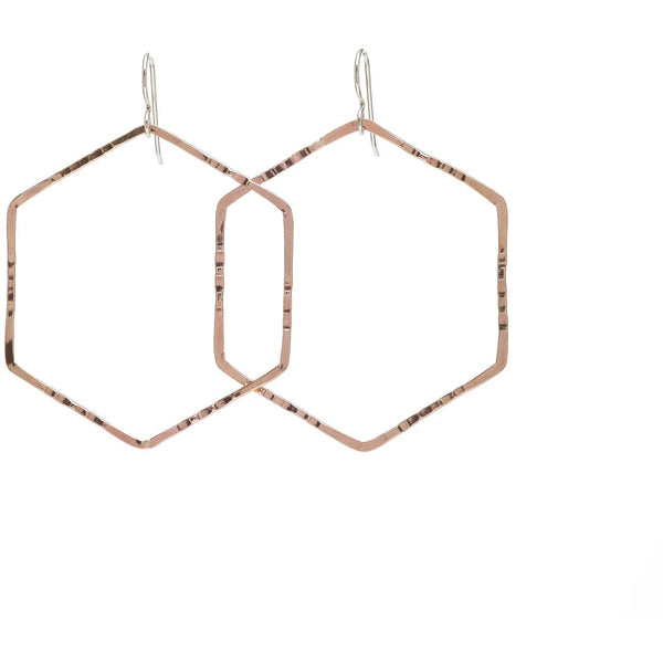 Small Hexagon Hoop Earrings - Romantiques