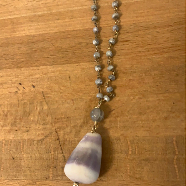 Grey Cone shell 33” necklace - Romantiques