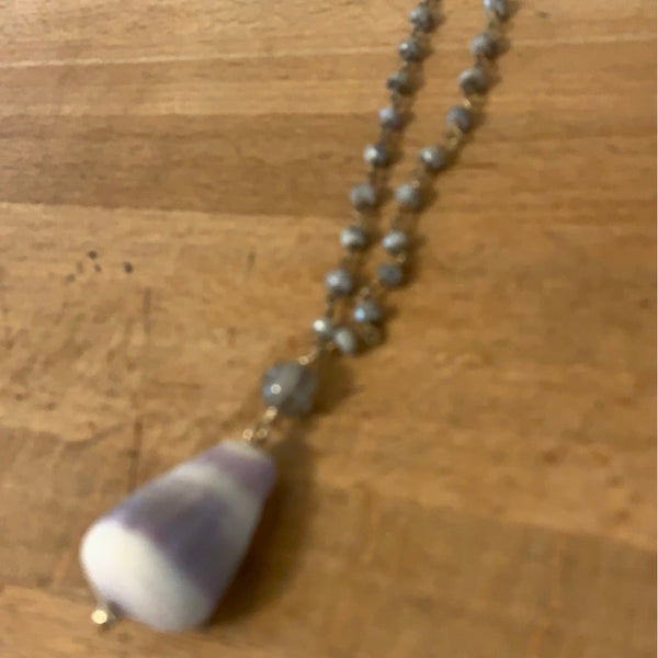 Grey Cone shell 33” necklace - Romantiques