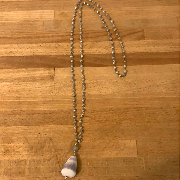 Grey Cone shell 33” necklace - Romantiques