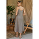 Italian Linen Spaghetti Strap Maxi Slip Dress in Mocha - Romantiques