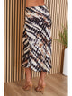 Skye Abstract Tie Dye Silky Midi Skirt in Multi-Beige - Romantiques