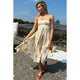 Emerson Fry Smocked Fan Flowers Maxi Skirt in Marigold - Romantiques