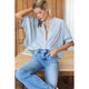 Emerson Fry Mandarin Collar Top in Mandarin Stripes - Romantiques