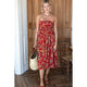 Smocked Maxi Skirt in Pompeian Blooms - Romantiques