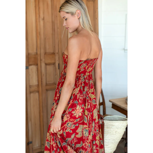 Smocked Maxi Skirt in Pompeian Blooms - Romantiques