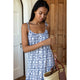 India Button Front Sundress in Etoile Vine Indigo - Romantiques