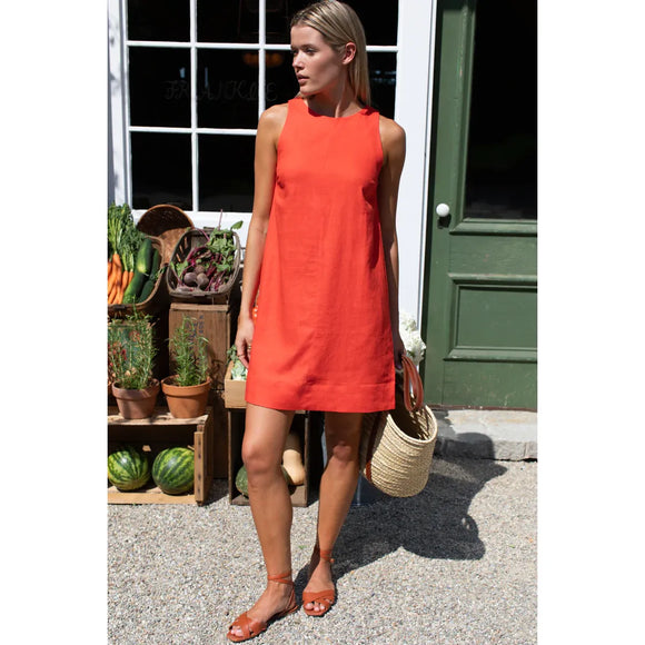 Emerson Fry Marcelle Linen Shift Dress in Grenadine - Romantiques