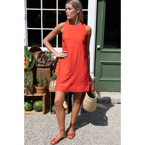 Emerson Fry Marcelle Linen Shift Dress in Grenadine - Romantiques
