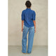 Frani Short Sleeve Embroidered Top in Cobalt - Romantiques