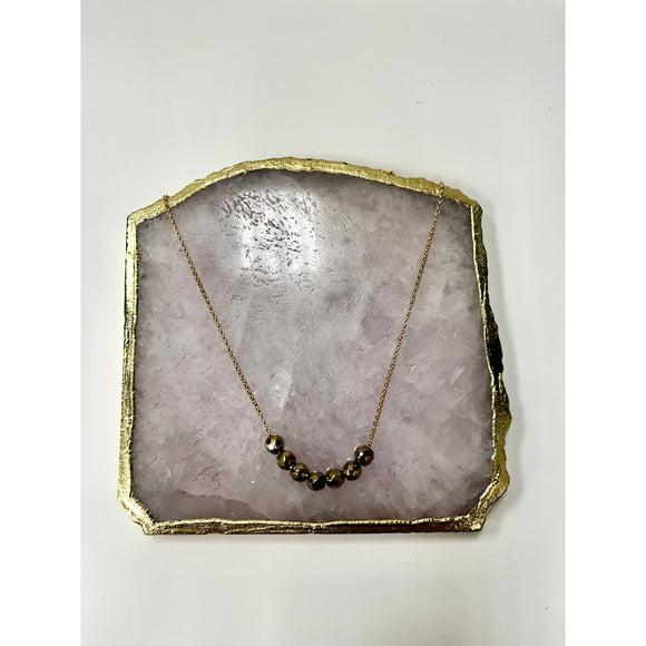 April Martin Beaded Necklace on 14k Gold Plated Chain - Romantiques