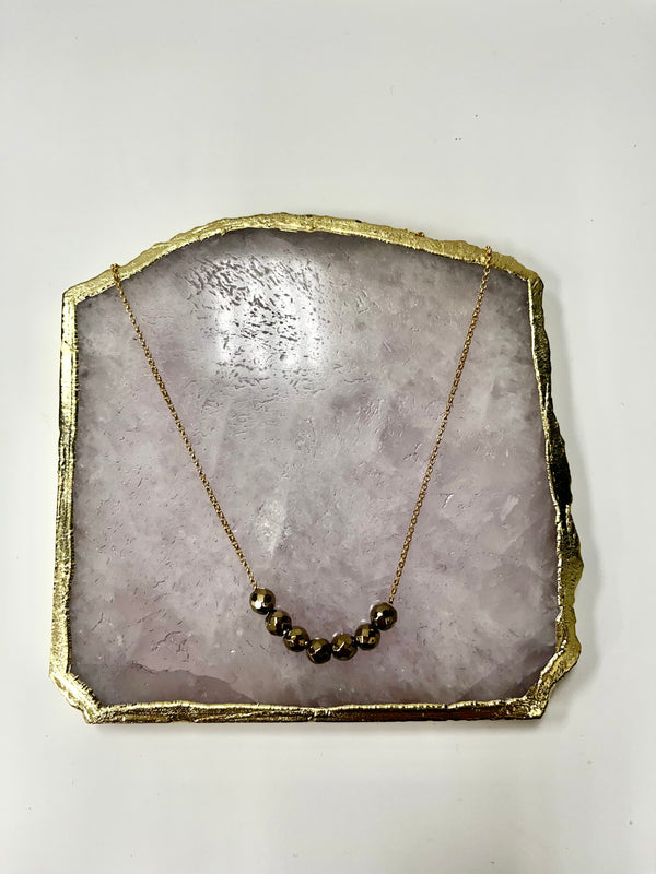 April Martin Beaded Necklace on 14k Gold Plated Chain - Romantiques