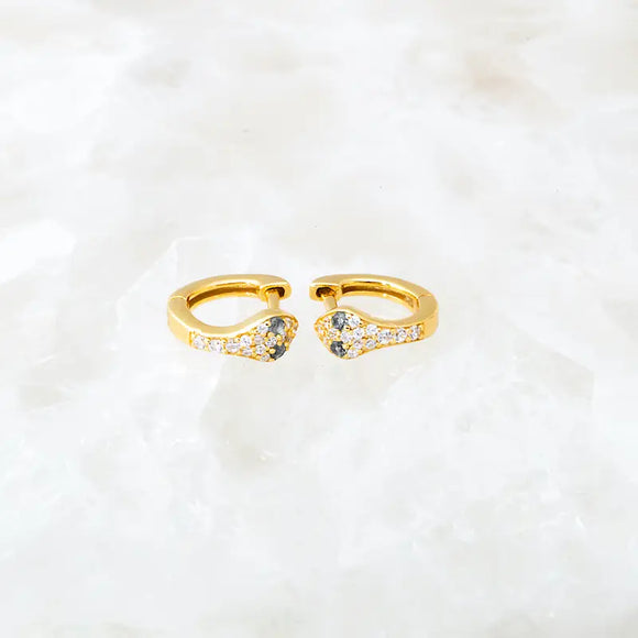 Snake Charmer Huggies in 14k Gold Vermeil - Romantiques