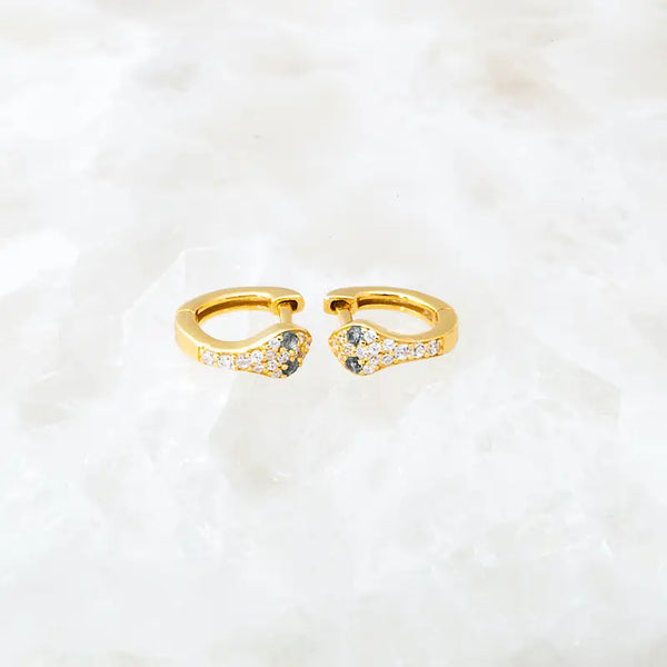 Snake Charmer Huggies in 14k Gold Vermeil - Romantiques