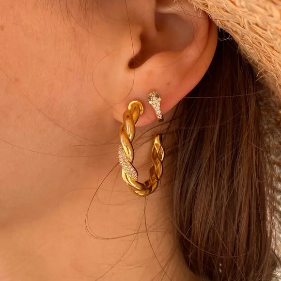 Snake Charmer Huggies in 14k Gold Vermeil - Romantiques