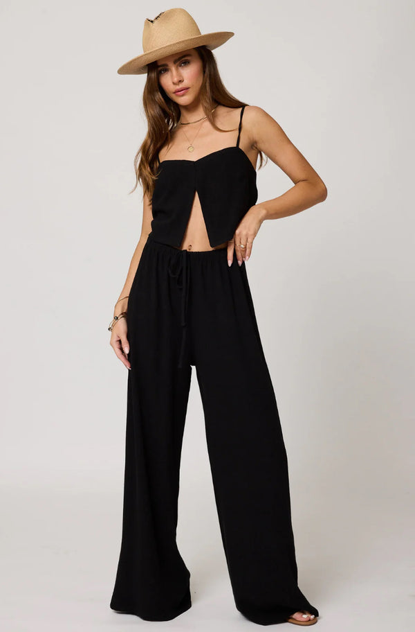 The Venice Wide Leg Pant in Black - Romantiques