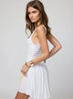 Rib Double Scoop Mini Dress in White - Romantiques