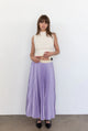 Loyd Ford Benedetto Satin Midi Skirt in Lilac - Romantiques