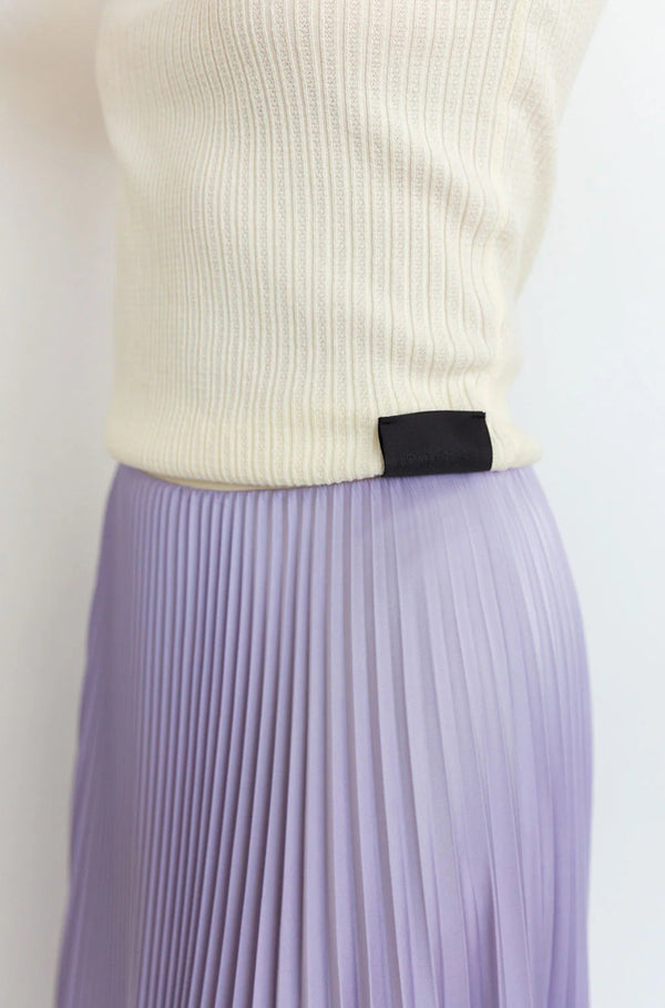 Loyd Ford Benedetto Satin Midi Skirt in Lilac - Romantiques