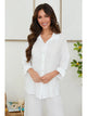 Marla Linen Long Sleeve Button Down Shirt in White - Romantiques