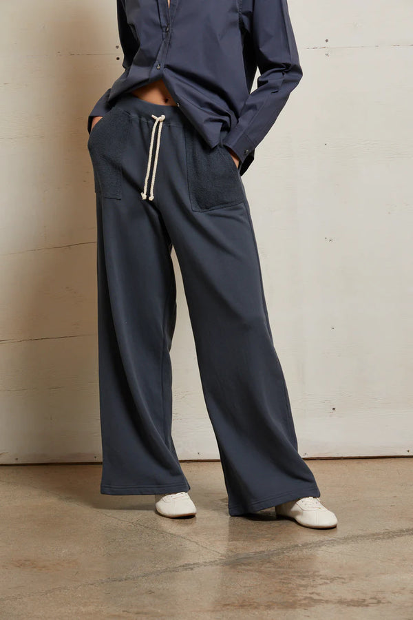 Rosanna French Terry Reverse Pocket Pant in Night - Romantiques