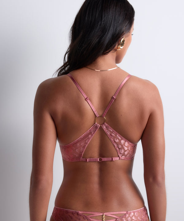 Crazy in Love Triangle Bralette in Warm Pink - Romantiques