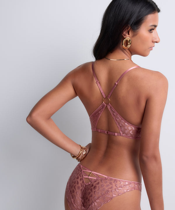 Crazy in Love Triangle Bralette in Warm Pink - Romantiques