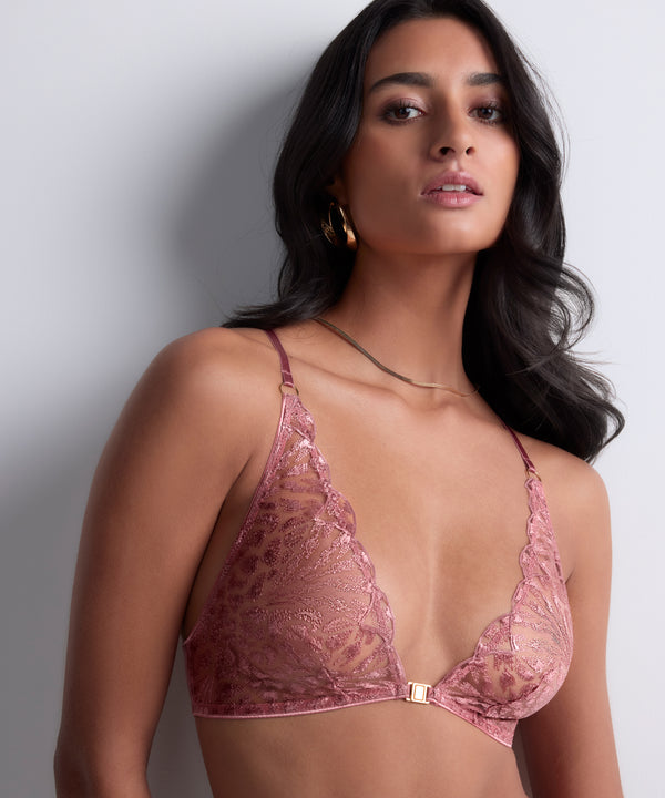 Crazy in Love Triangle Bralette in Warm Pink - Romantiques