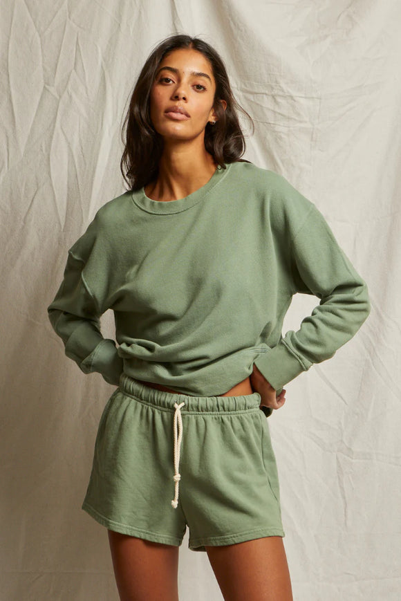 Tyler French Terry Pullover Sweatshirt in Aloe - Romantiques