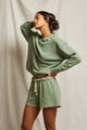 Tyler French Terry Pullover Sweatshirt in Aloe - Romantiques