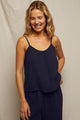 The Marlo Double Gauze Tank in Navy - Romantiques