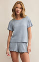Kara Rib Tee in Light Denim - Romantiques