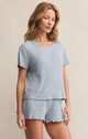 Kara Rib Tee in Light Denim - Romantiques