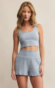 Zoe Rib Tank Bra in Light Denim - Romantiques