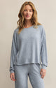 Daydream Rib Long Sleeve Top in Light Denim - Romantiques