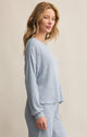 Daydream Rib Long Sleeve Top in Light Denim - Romantiques