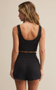 Zoe Rib Tank Bra in Black Sand - Romantiques
