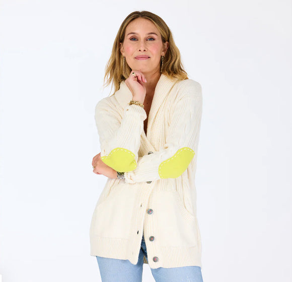 Shawl Collar Helen Imperfect Heart Cardigan in Natural - Romantiques