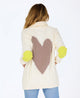 Shawl Collar Helen Imperfect Heart Cardigan in Natural - Romantiques