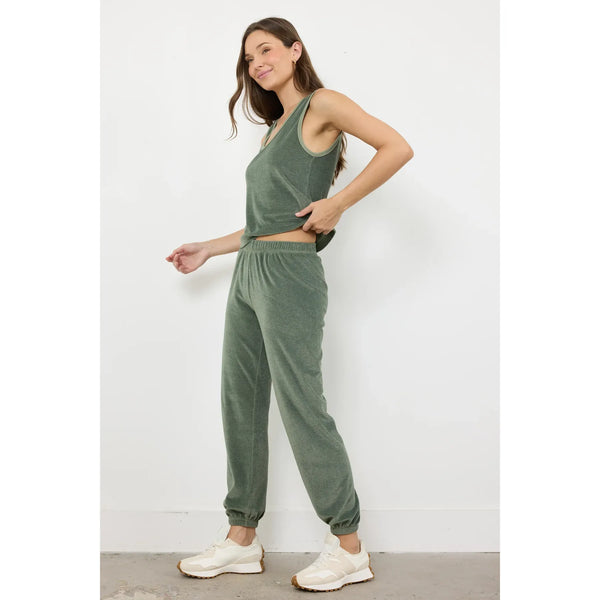 Classic Velour Sweatpant in Willow - Romantiques