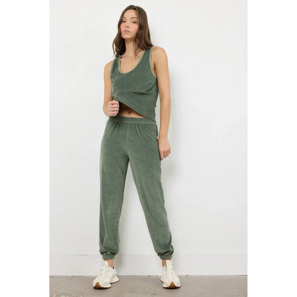 Classic Velour Sweatpant in Willow - Romantiques