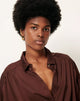 Alfassa Tie Shirt in Moka - Romantiques