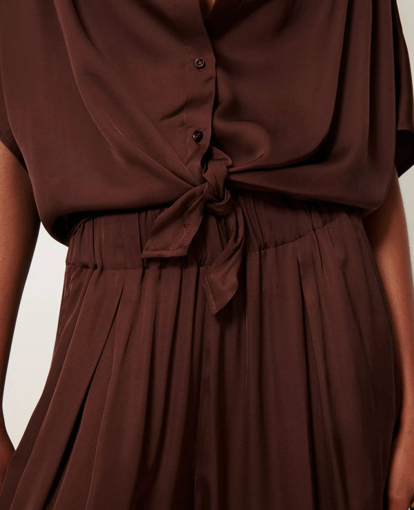 Alfassa Tie Shirt in Moka - Romantiques