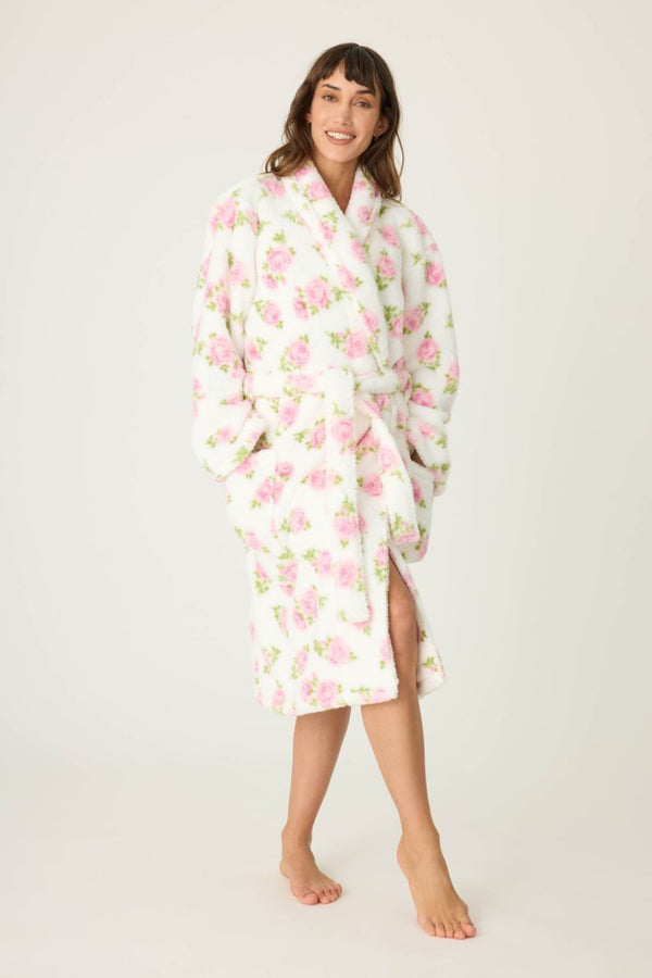 Let’s get Cozy Floral Print Robe - Romantiques