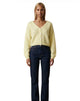 American Dreams Cornelia Cropped Cardigan in Light Yellow - Romantiques