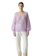 Milana Long Sleeve Mohair Pullover in Light Purple - Romantiques