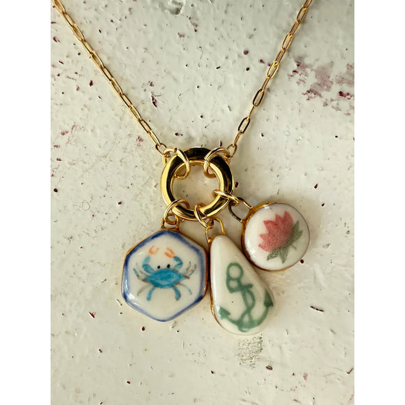 Shà Parlé Paperclip Chain With Charm Holder 15"-17" - Romantiques